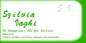 szilvia vaghi business card